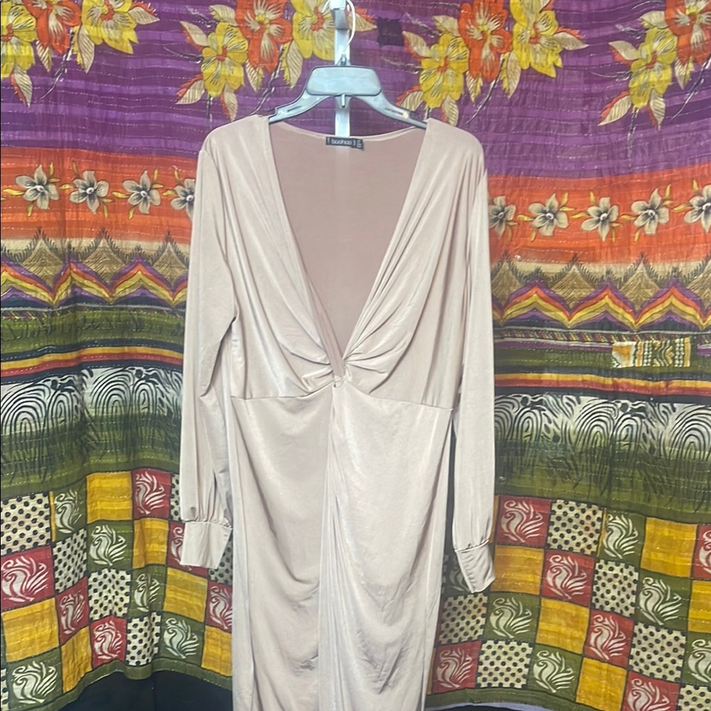 Boohoo Nude Maxi Dress